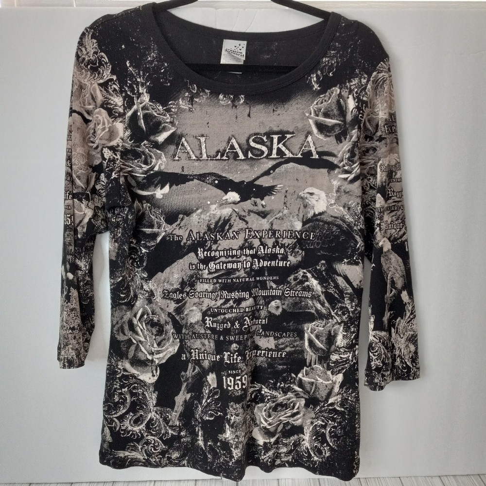 Creative Apparel Alaska Nature Eagles Rhinestone Shirt